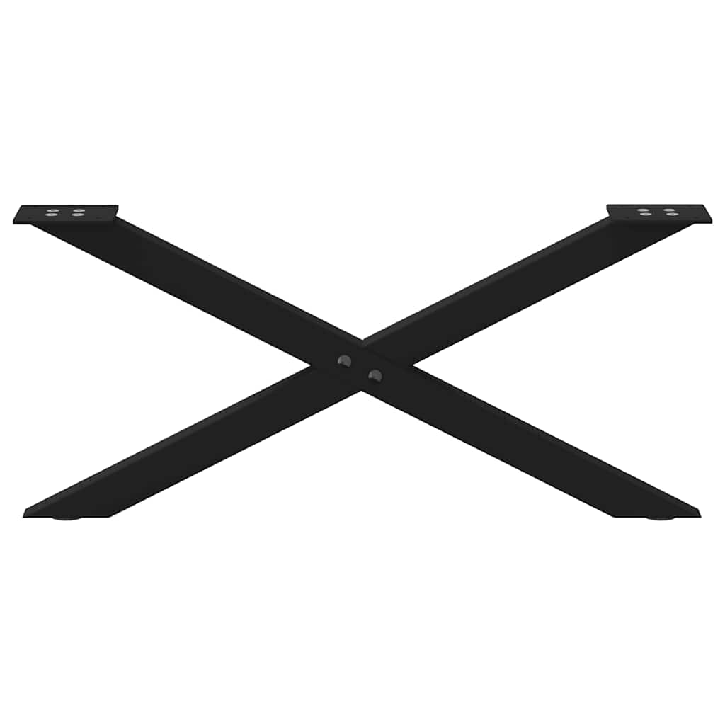 Gambe Tavolino da Caffè a X 2 pz Nero 70x(30-31) cm in Acciaio - homemem39