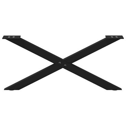Gambe Tavolino da Caffè a X 2 pz Nero 70x(30-31) cm in Acciaio - homemem39