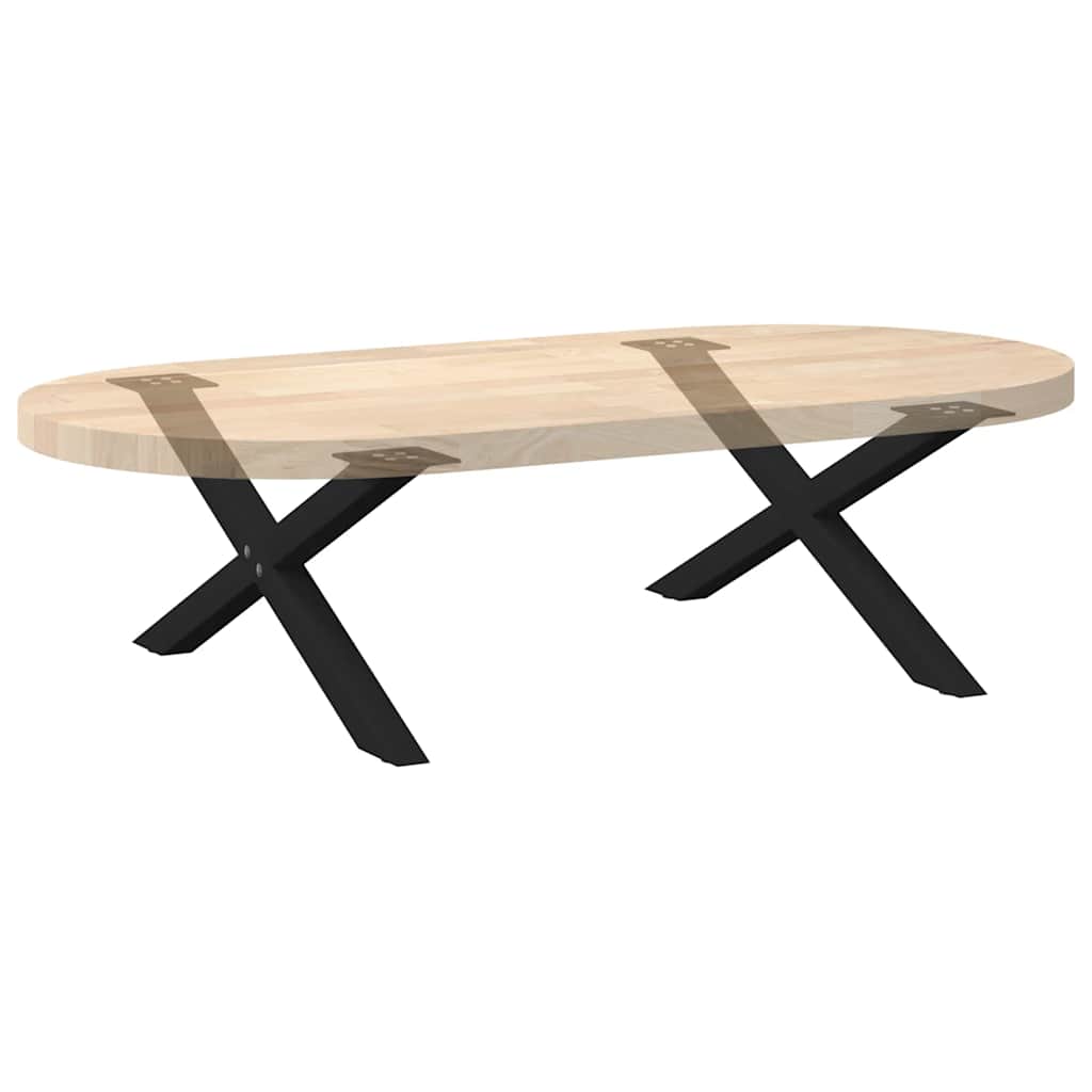 Gambe Tavolino da Caffè a X 2 pz Nero 70x(30-31) cm in Acciaio - homemem39