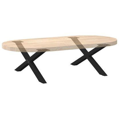 Gambe Tavolino da Caffè a X 2 pz Nero 70x(30-31) cm in Acciaio - homemem39