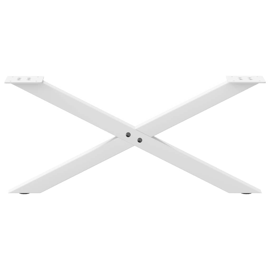 Gambe Tavolino da Caffè a X 2 pz Bianco 70x(30-31)cm in Acciaio - homemem39