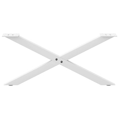 Gambe Tavolino da Caffè a X 2 pz Bianco 70x(30-31)cm in Acciaio - homemem39