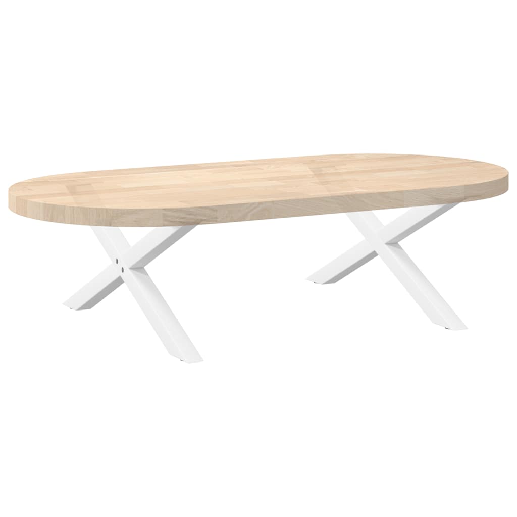 Gambe Tavolino da Caffè a X 2 pz Bianco 70x(30-31)cm in Acciaio - homemem39