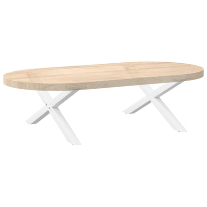 Gambe Tavolino da Caffè a X 2 pz Bianco 70x(30-31)cm in Acciaio - homemem39
