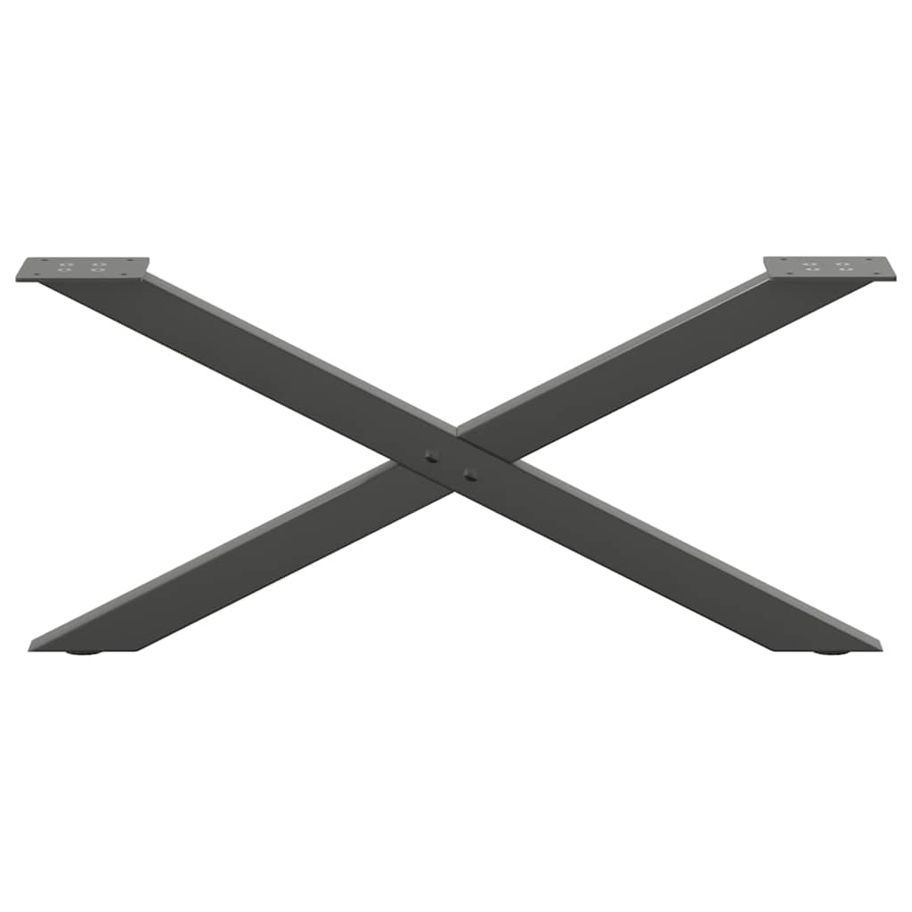 Gambe per Tavolino da Caffè forma X 2 pz Antracite 70x(30-31)cm