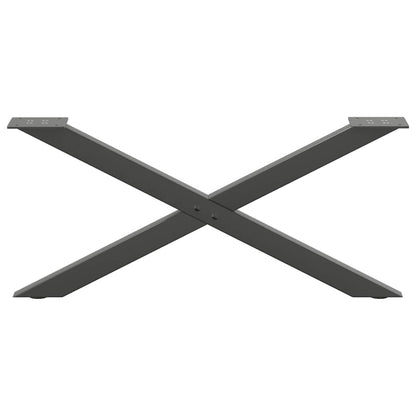 Gambe per Tavolino da Caffè forma X 2 pz Antracite 70x(30-31)cm