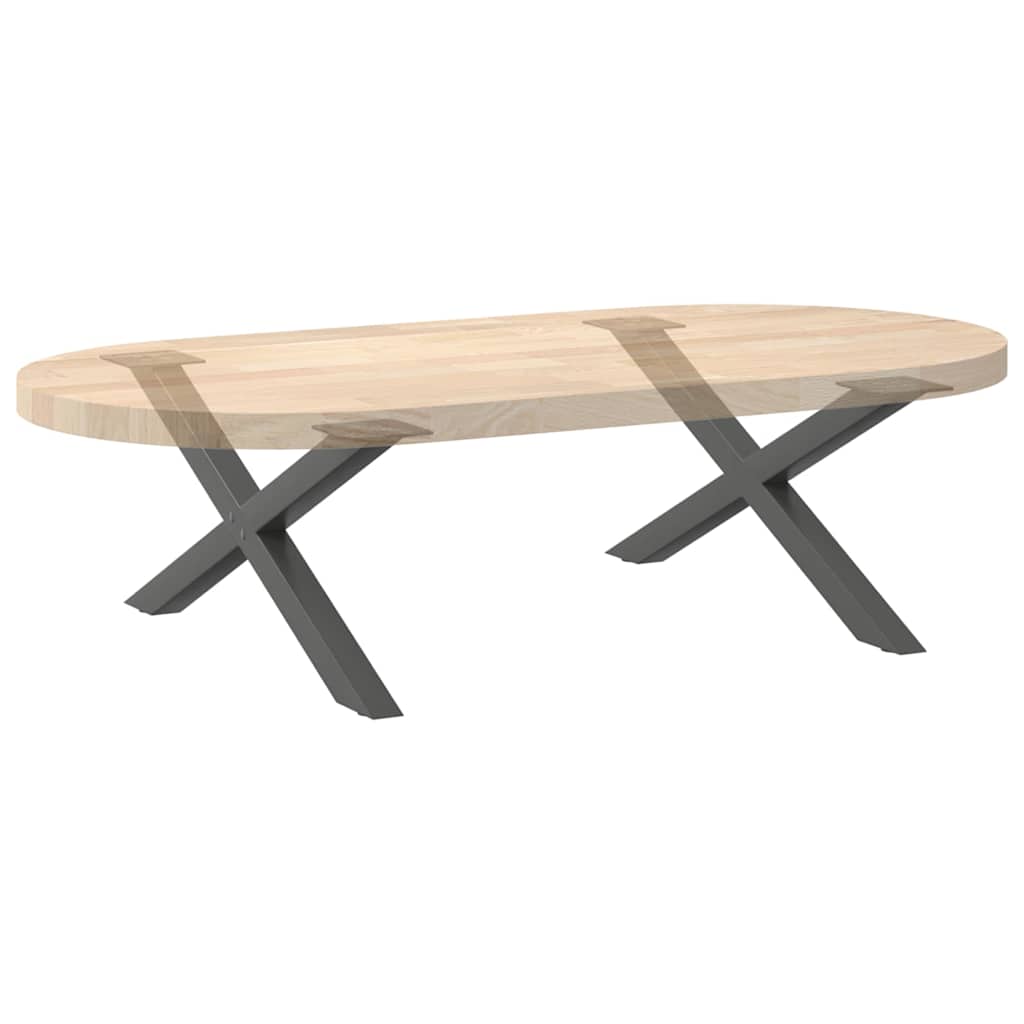 Gambe per Tavolino da Caffè forma X 2 pz Antracite 70x(30-31)cm