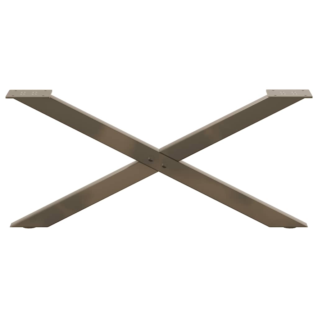 Gambe Tavolino Caffè a X 2 pz Naturale 70x(30-31) cm in Acciaio - homemem39
