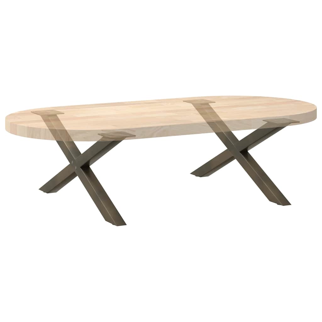 Gambe Tavolino Caffè a X 2 pz Naturale 70x(30-31) cm in Acciaio - homemem39