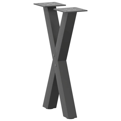 Gambe Tavolino Caffè a X 2 pz Antracite 28x(42-43) cm Acciaio - homemem39