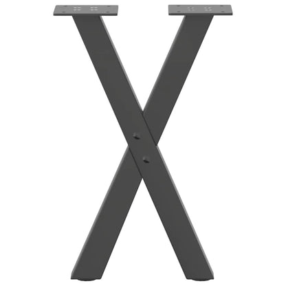 Gambe per Tavolino da Caffè forma X 2 pz Antracite 28x(42-43)cm