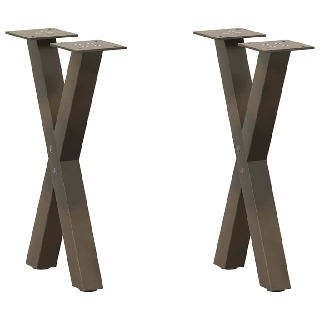 Gambe Tavolino Caffè a X 2 pz Naturale 28x(42-43) cm Acciaio - homemem39