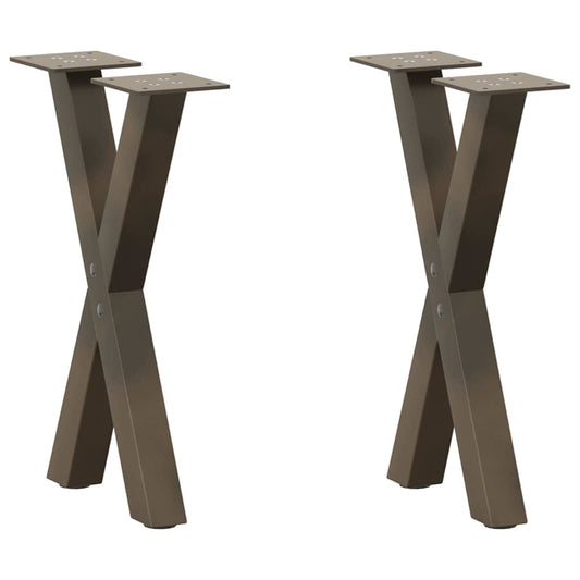 Gambe Tavolino Caffè a X 2 pz Naturale 28x(42-43) cm Acciaio - homemem39