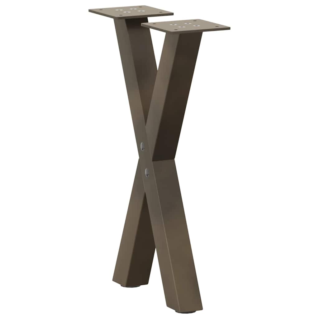 Gambe Tavolino Caffè a X 2 pz Naturale 28x(42-43) cm Acciaio - homemem39