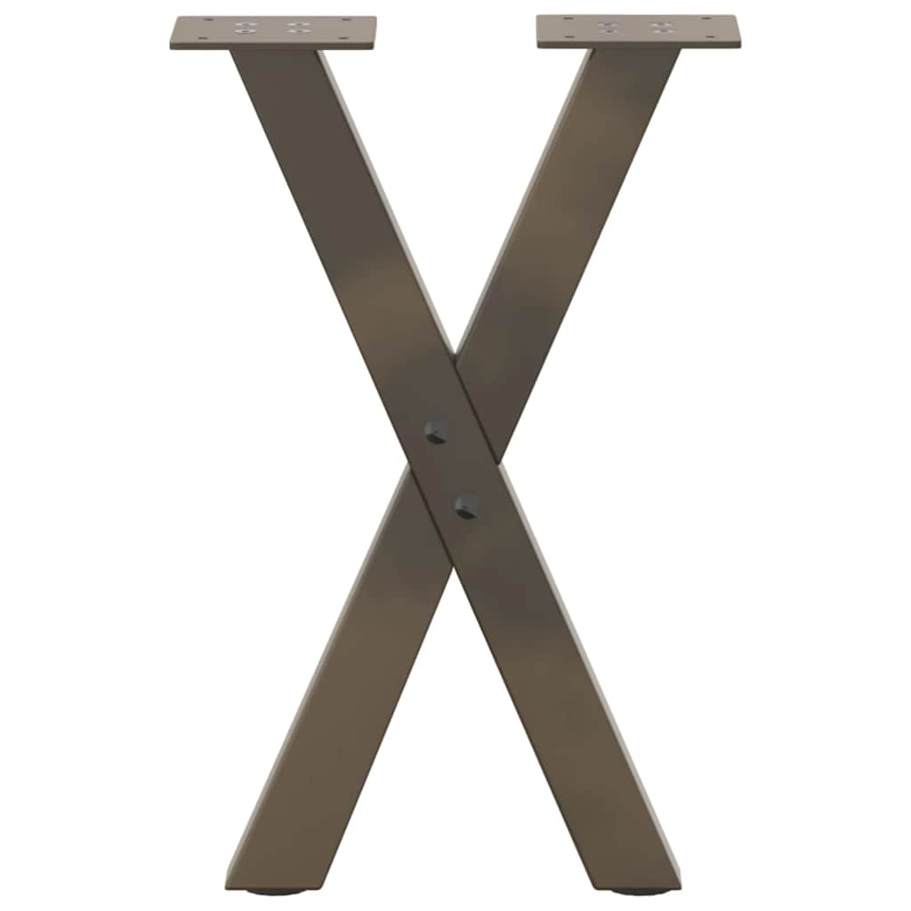 Gambe per Tavolino da Caffè forma X 2 pz Naturale 28x(42-43) cm