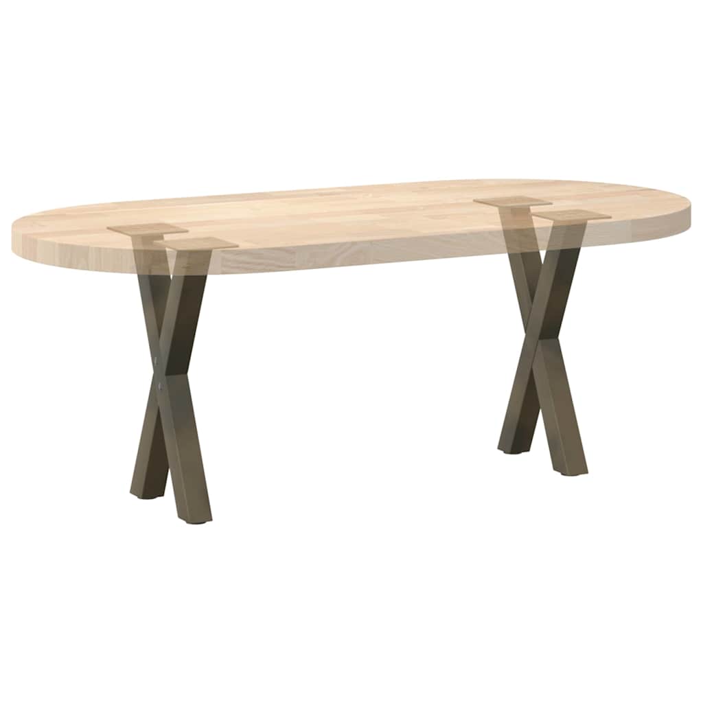 Gambe Tavolino Caffè a X 2 pz Naturale 28x(42-43) cm Acciaio - homemem39