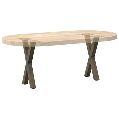 Gambe Tavolino Caffè a X 2 pz Naturale 28x(42-43) cm Acciaio - homemem39