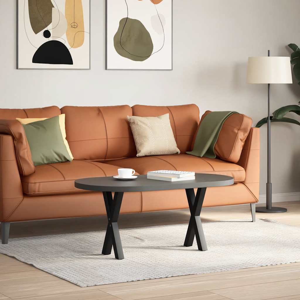 Gambe Tavolino Caffè a X 2 pz Nero 38x(42-43)cm Acciaio - homemem39