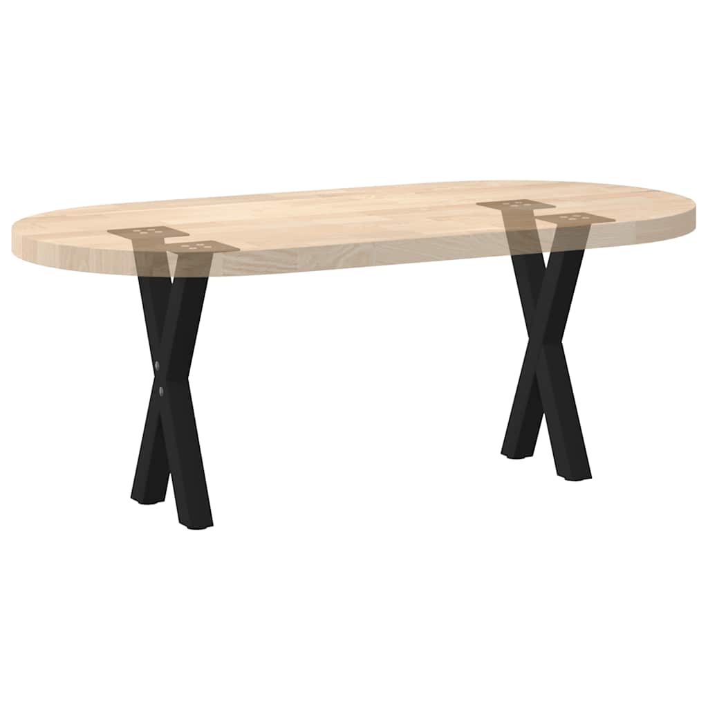 Gambe per Tavolino da Caffè a Forma di X 2 pz Nere 38x(42-43)cm