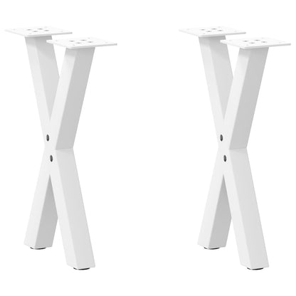 Gambe per Tavolino da Caffè forma X 2 pz Bianche 38x(42-43) cm