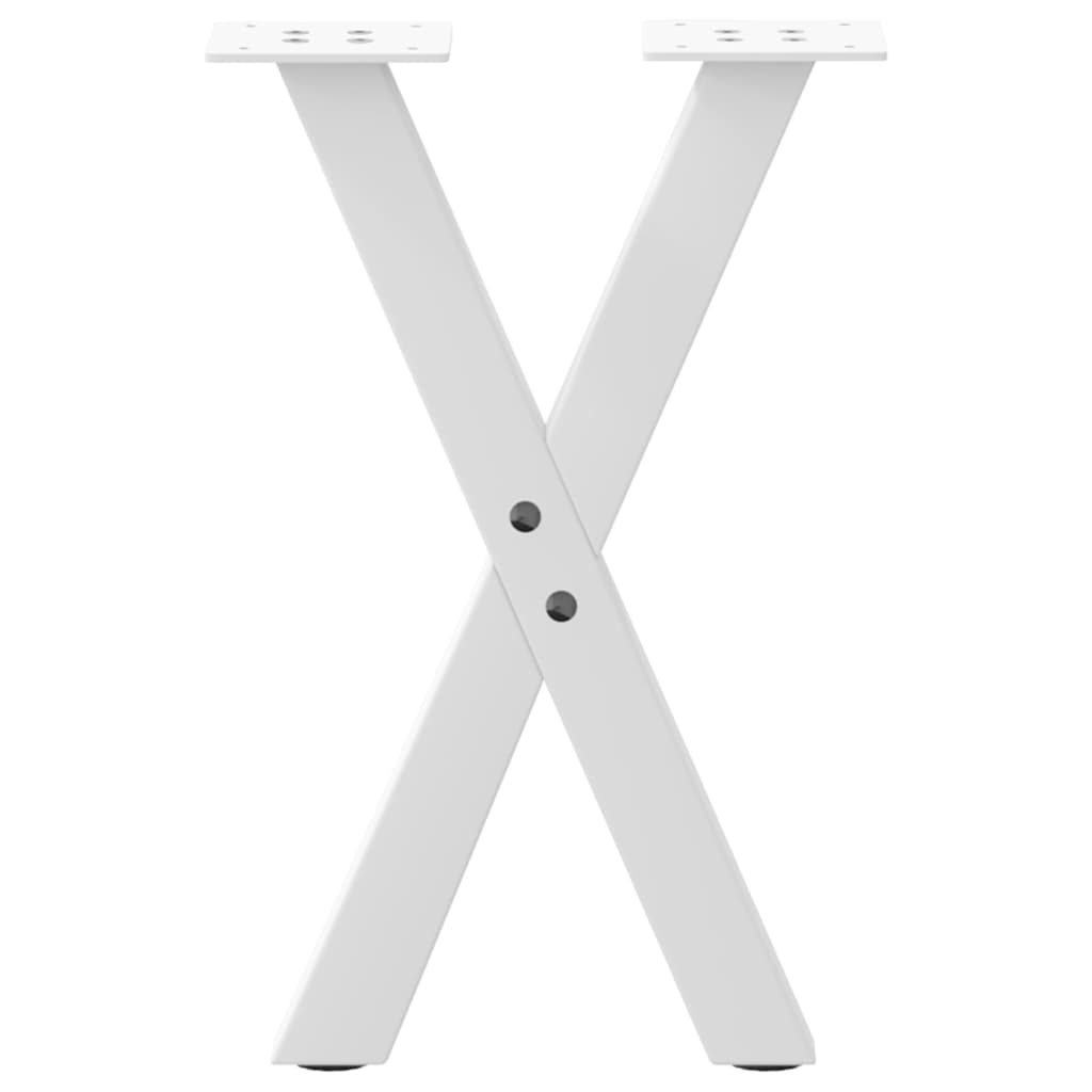 Gambe per Tavolino da Caffè a Forma di X 2 pz Bianche 38x(42-43) cm Acciaio | homemem39