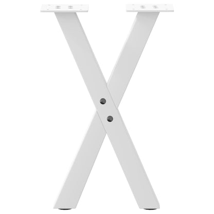 Gambe per Tavolino da Caffè a Forma di X 2 pz Bianche 38x(42-43) cm Acciaio | homemem39