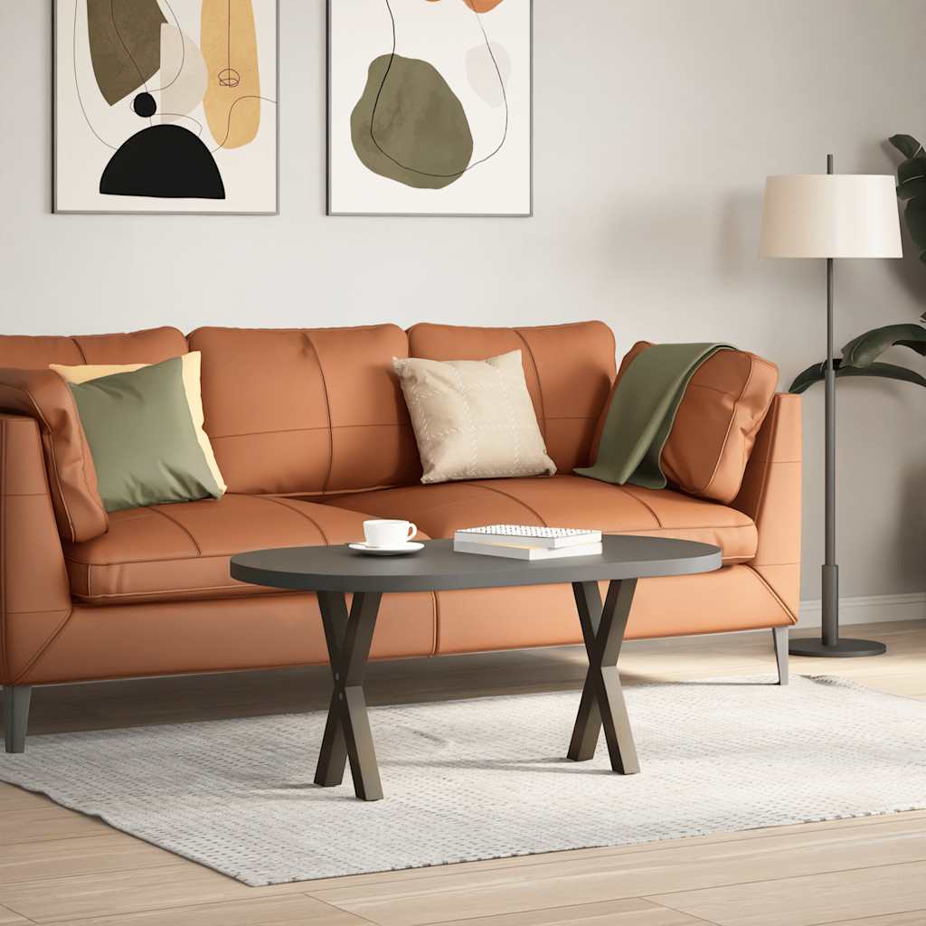Gambe per Tavolino da Caffè a Forma di X 2 pz Acciaio Naturale 38x(42-43) cm Acciaio | homemem39