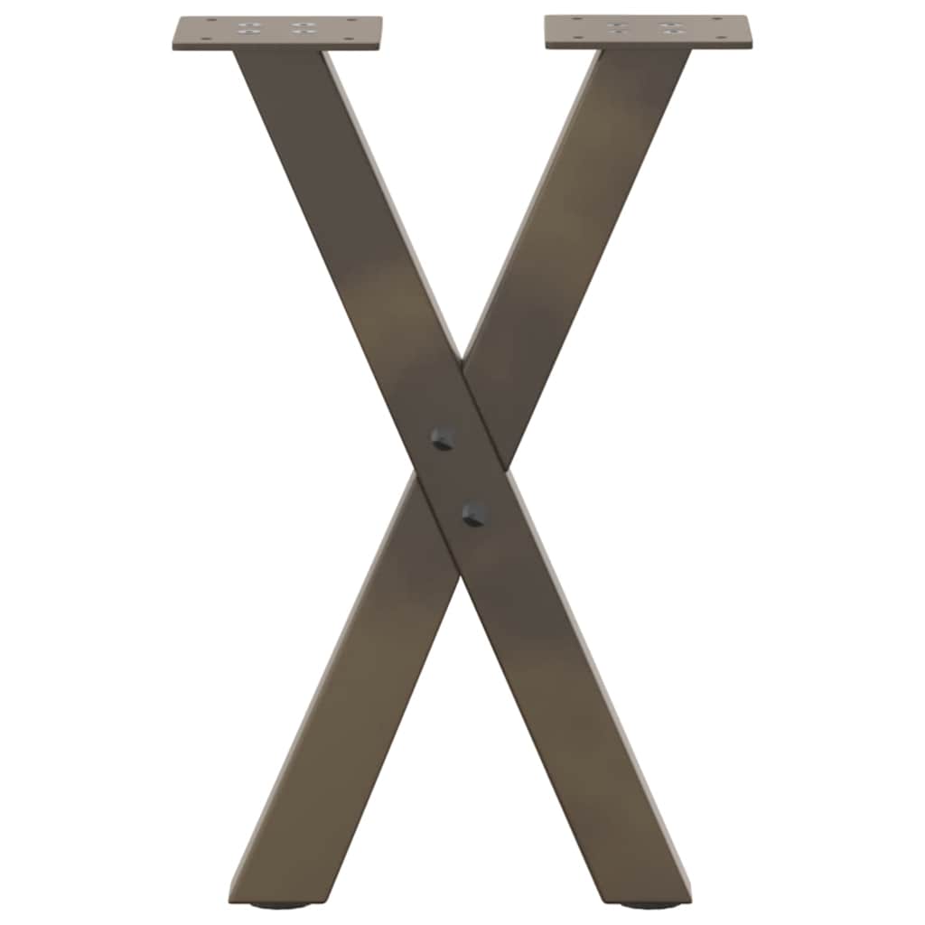 Gambe per Tavolino da Caffè a Forma di X 2 pz Acciaio Naturale 38x(42-43) cm Acciaio | homemem39