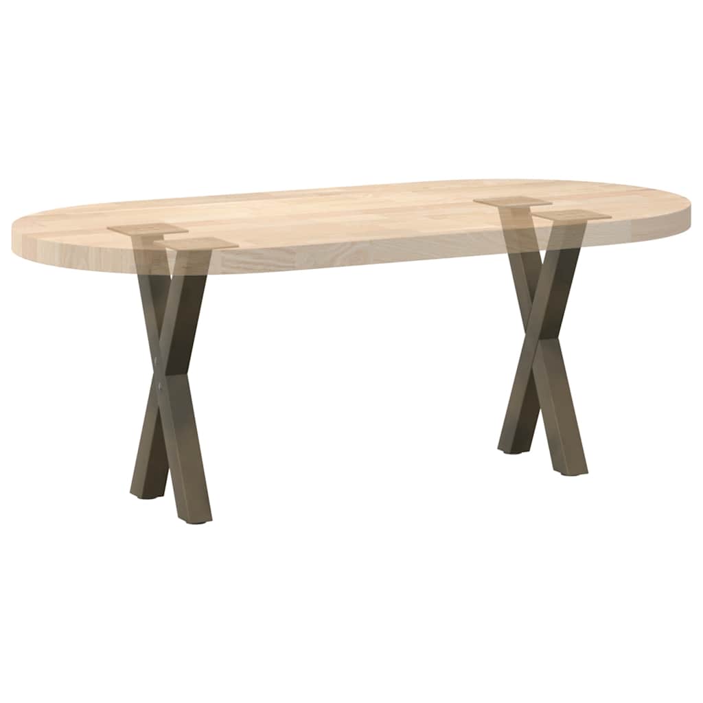 Gambe per Tavolino da Caffè a Forma di X 2 pz Acciaio Naturale 38x(42-43) cm Acciaio | homemem39