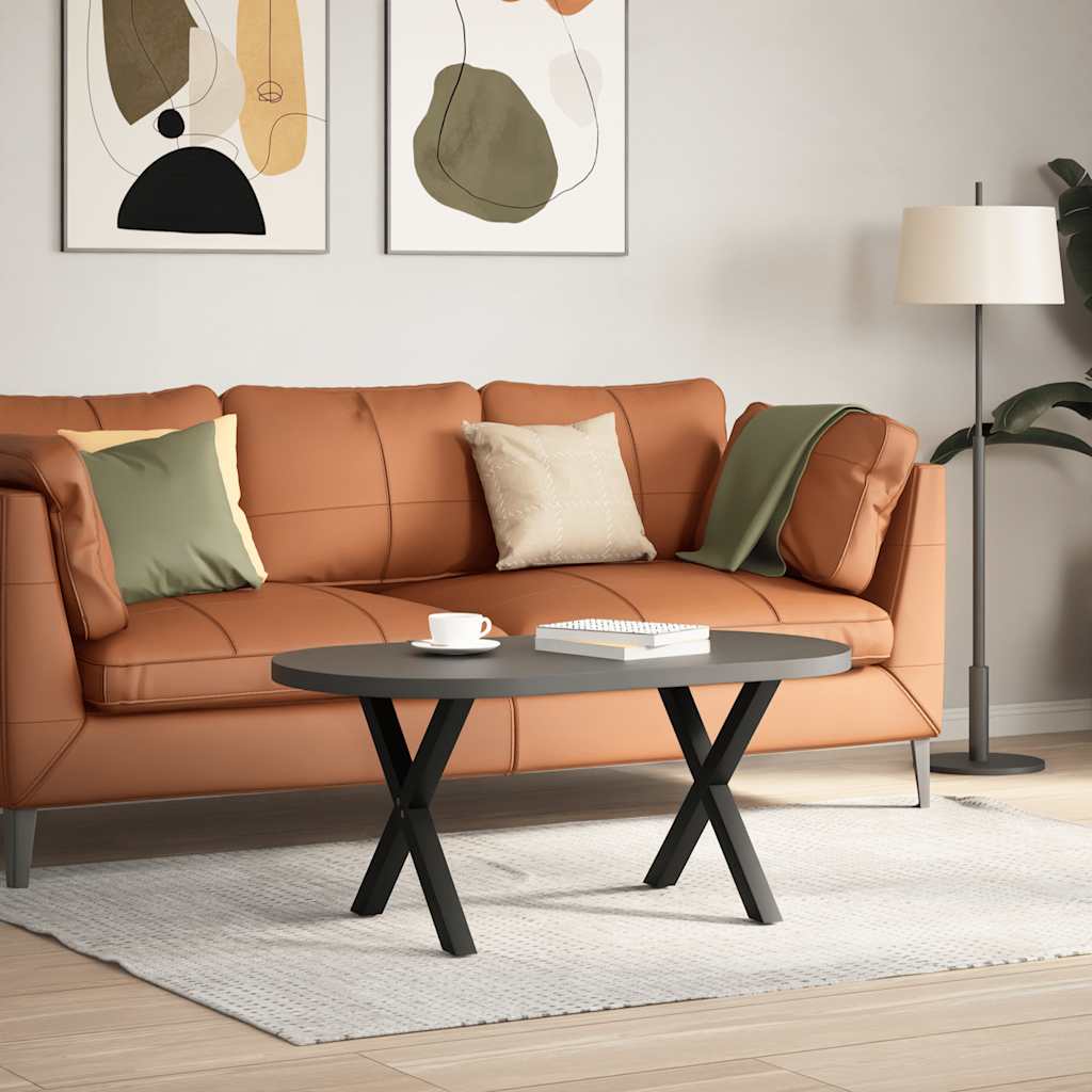 Gambe Tavolino Caffè a X 2 pz Nero 38x(42-43)cm Acciaio - homemem39