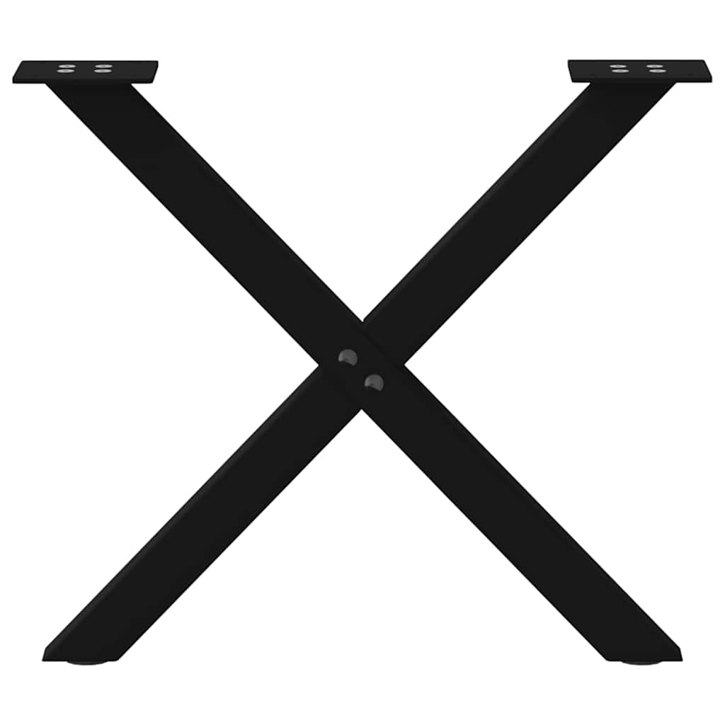 Gambe Tavolino Caffè a X 2 pz Nero 38x(42-43)cm Acciaio - homemem39