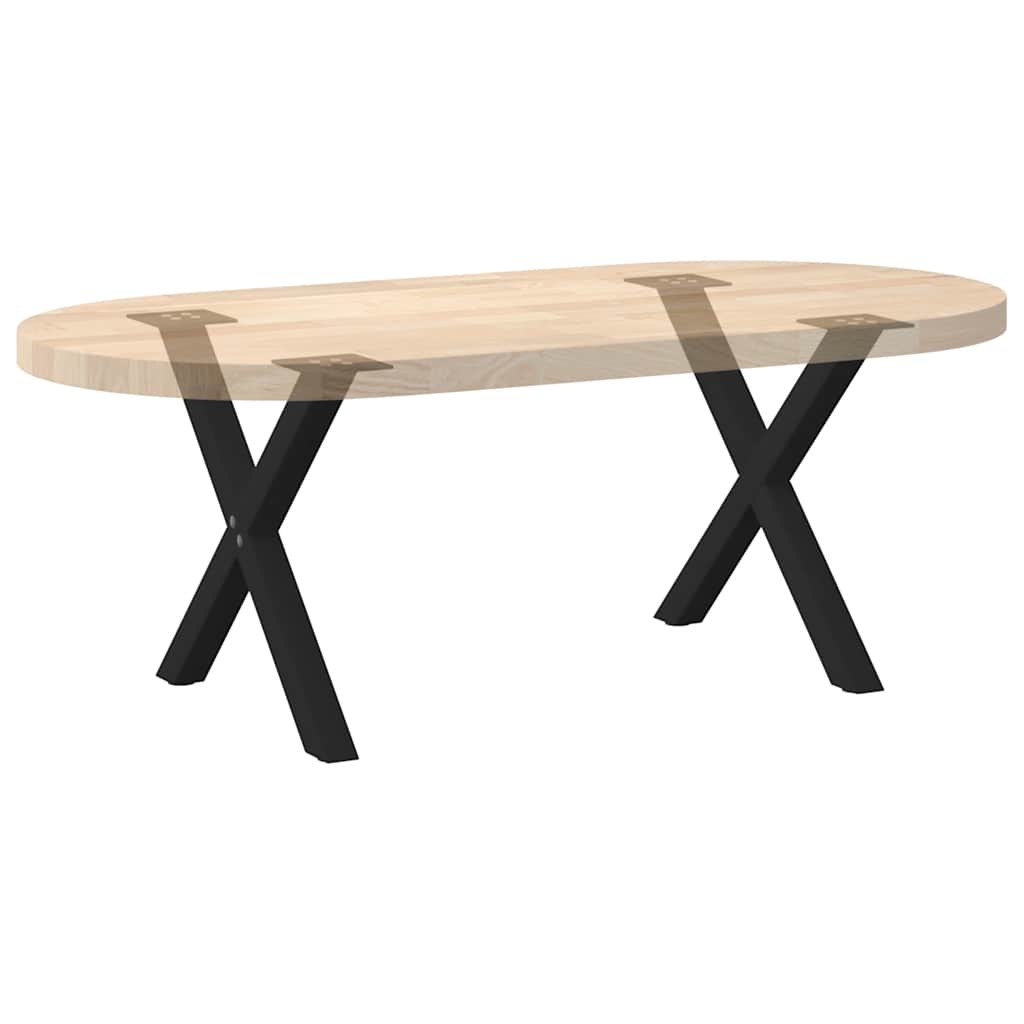 Gambe Tavolino Caffè a X 2 pz Nero 38x(42-43)cm Acciaio - homemem39