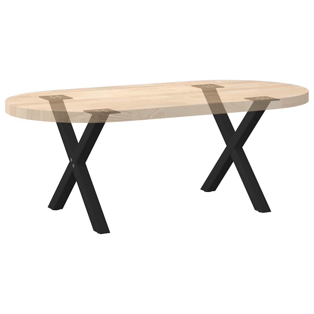 Gambe per Tavolino da Caffè a Forma di X 2 pz Nere 50x(42-43)cm
