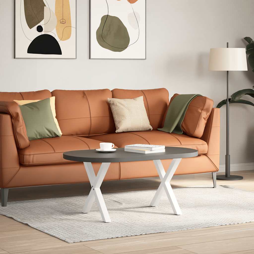 Gambe Tavolino Caffè a X 2 pz Bianco 50x(42-43) cm Acciaio - homemem39