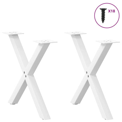 Gambe per Tavolino da Caffè forma X 2 pz Bianche 50x(42-43) cm