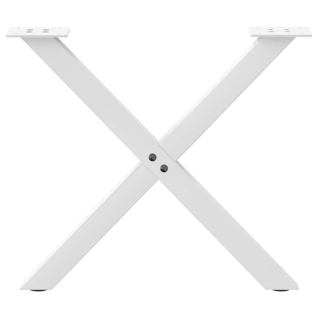 Gambe per Tavolino da Caffè forma X 2 pz Bianche 50x(42-43) cm