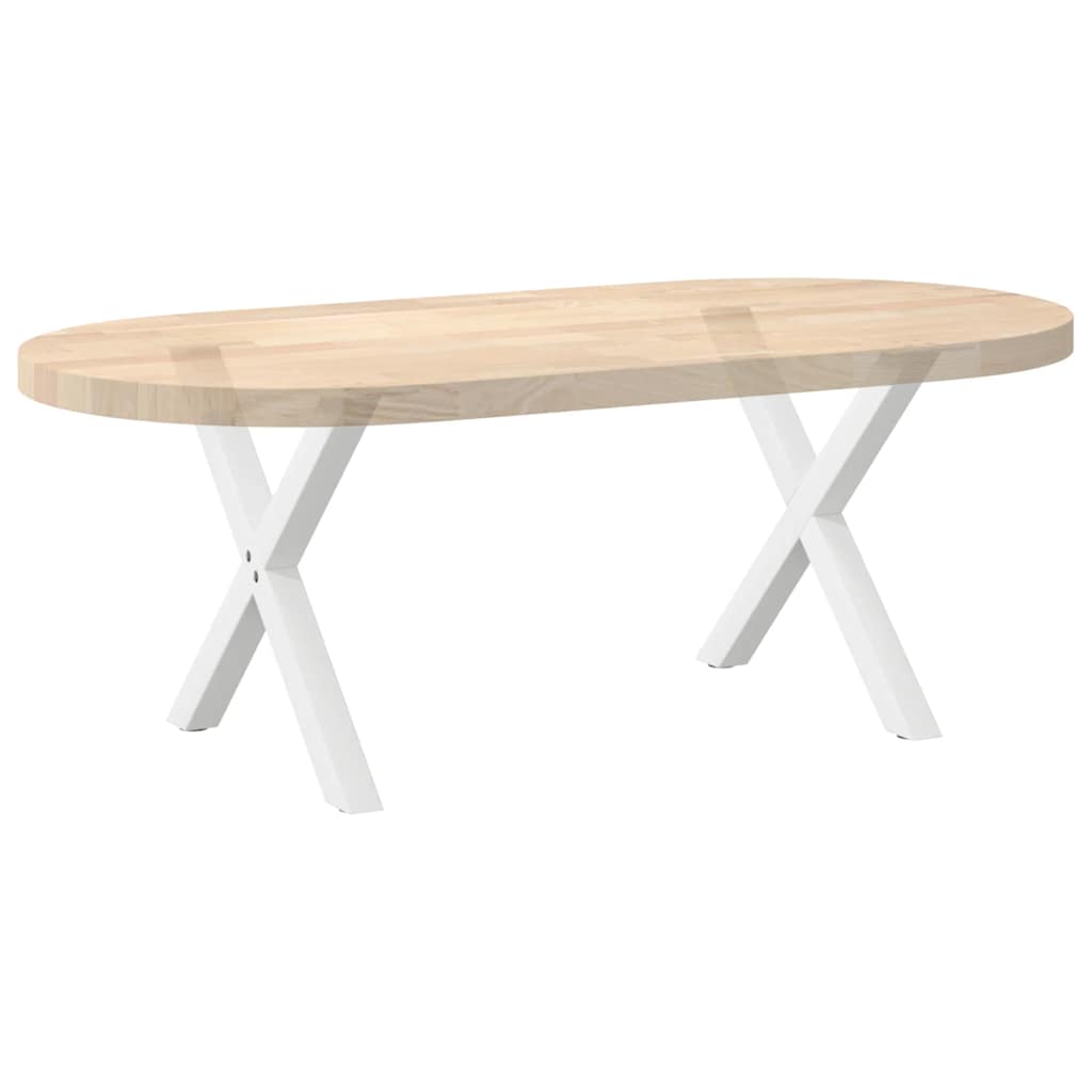 Gambe Tavolino Caffè a X 2 pz Bianco 50x(42-43) cm Acciaio - homemem39