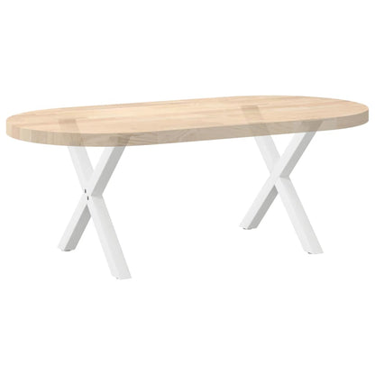 Gambe Tavolino Caffè a X 2 pz Bianco 50x(42-43) cm Acciaio - homemem39