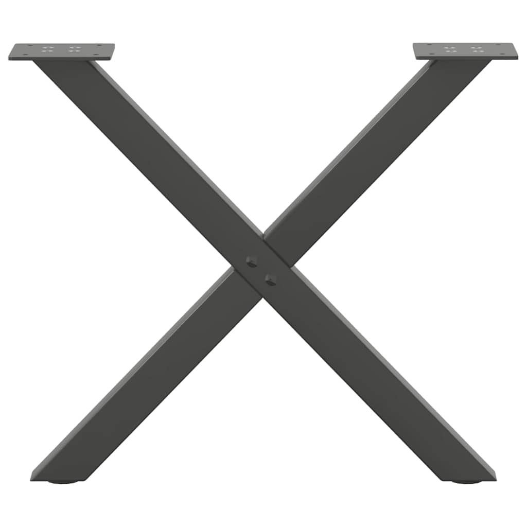 Gambe per Tavolino da Caffè forma X 2 pz Antracite 50x(42-43)cm