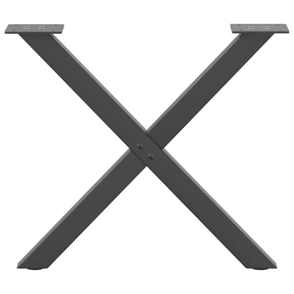 Gambe per Tavolino da Caffè forma X 2 pz Antracite 50x(42-43)cm