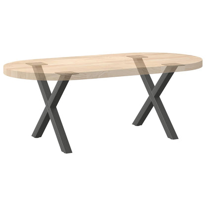 Gambe per Tavolino da Caffè forma X 2 pz Antracite 50x(42-43)cm