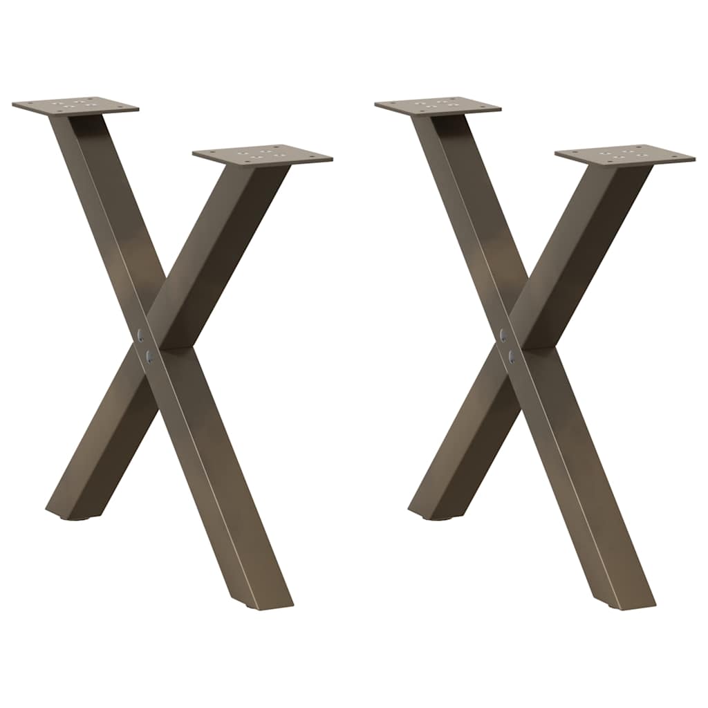 Gambe Tavolino Caffè a X 2 pz Naturale 50x(42-43) cm Acciaio - homemem39