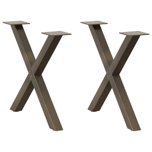 Gambe Tavolino Caffè a X 2 pz Naturale 50x(42-43) cm Acciaio - homemem39