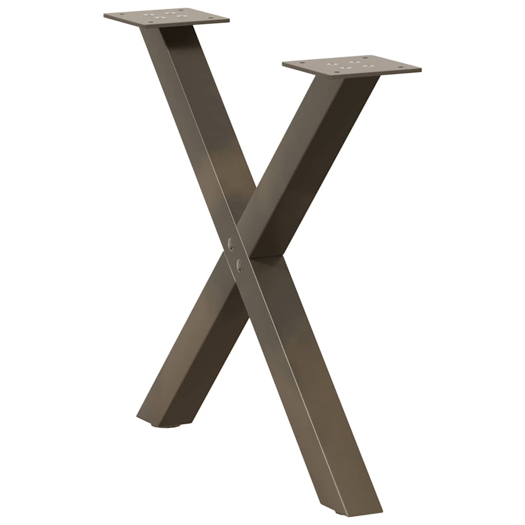 Gambe Tavolino Caffè a X 2 pz Naturale 50x(42-43) cm Acciaio - homemem39