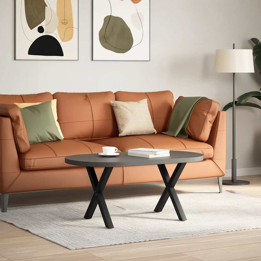 Gambe Tavolino Caffè a X 2 pz Nero 60x(42-43)cm Acciaio - homemem39