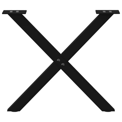 Gambe Tavolino Caffè a X 2 pz Nero 60x(42-43)cm Acciaio - homemem39