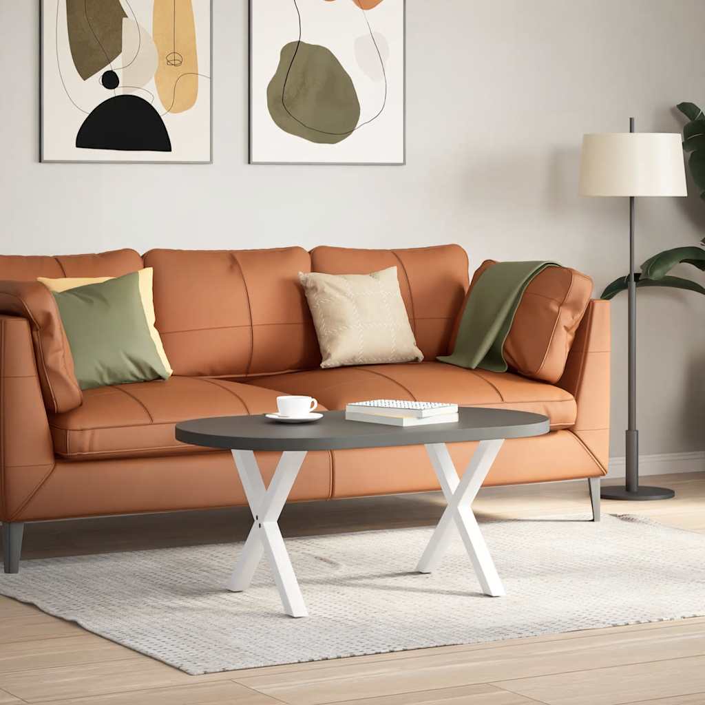 Gambe Tavolino Caffè a X 2 pz Bianco 60x(42-43) cm Acciaio - homemem39