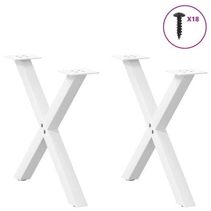 Gambe per Tavolino da Caffè a X 2 pz Bianche 60x(42-43) cm