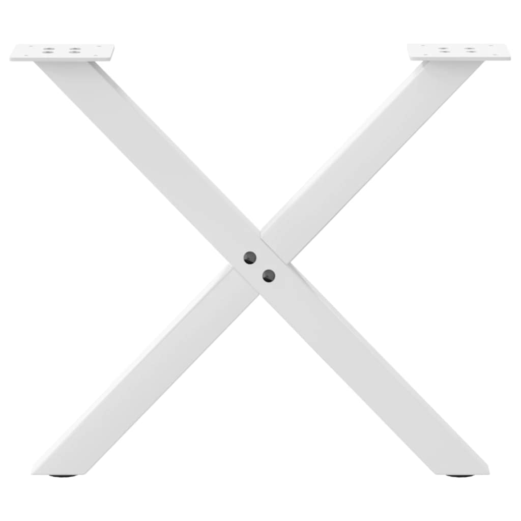 Gambe Tavolino Caffè a X 2 pz Bianco 60x(42-43) cm Acciaio - homemem39