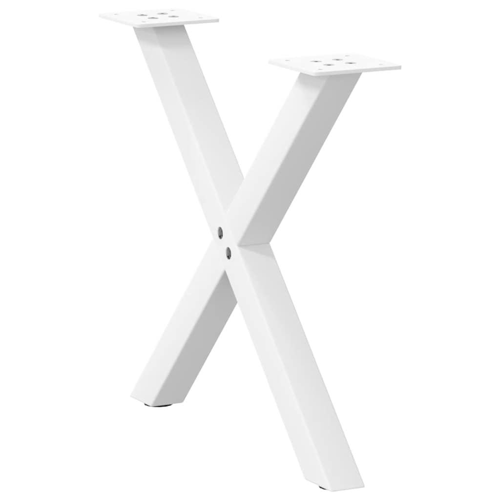 Gambe Tavolino Caffè a X 2 pz Bianco 60x(42-43) cm Acciaio - homemem39